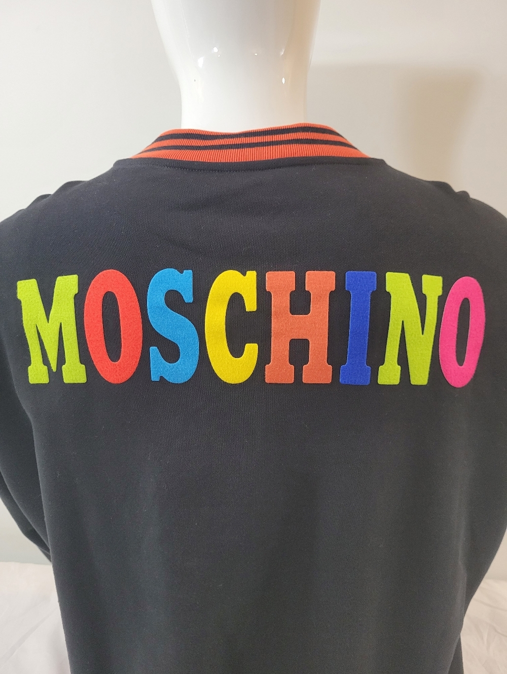 Moschino Black Sweatshirt with Rainbow Lettering
